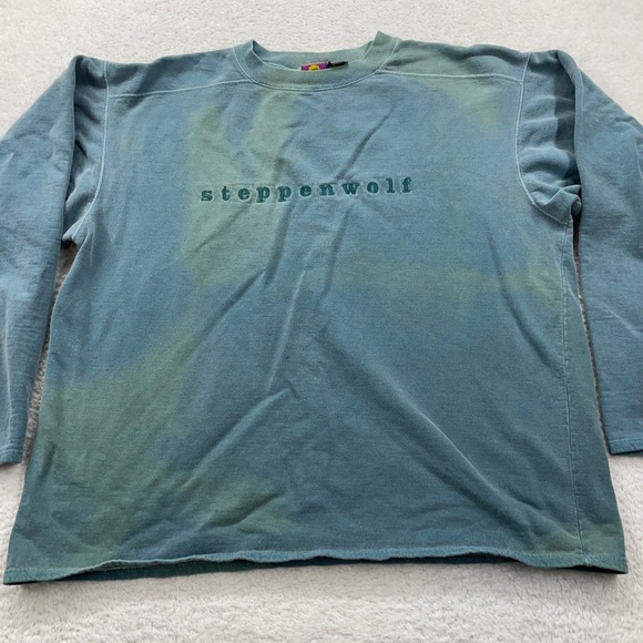 Vintage Steppenwolf Crewneck Sweatshirt Flash Garment Dyed 90s Band Made Canada - Picture 1 of 9